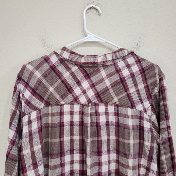 Sonoma Long Sleeve Flannel Plaid Collared Shirts Pullover Brown Red Size XXL - Picture 3 of 12